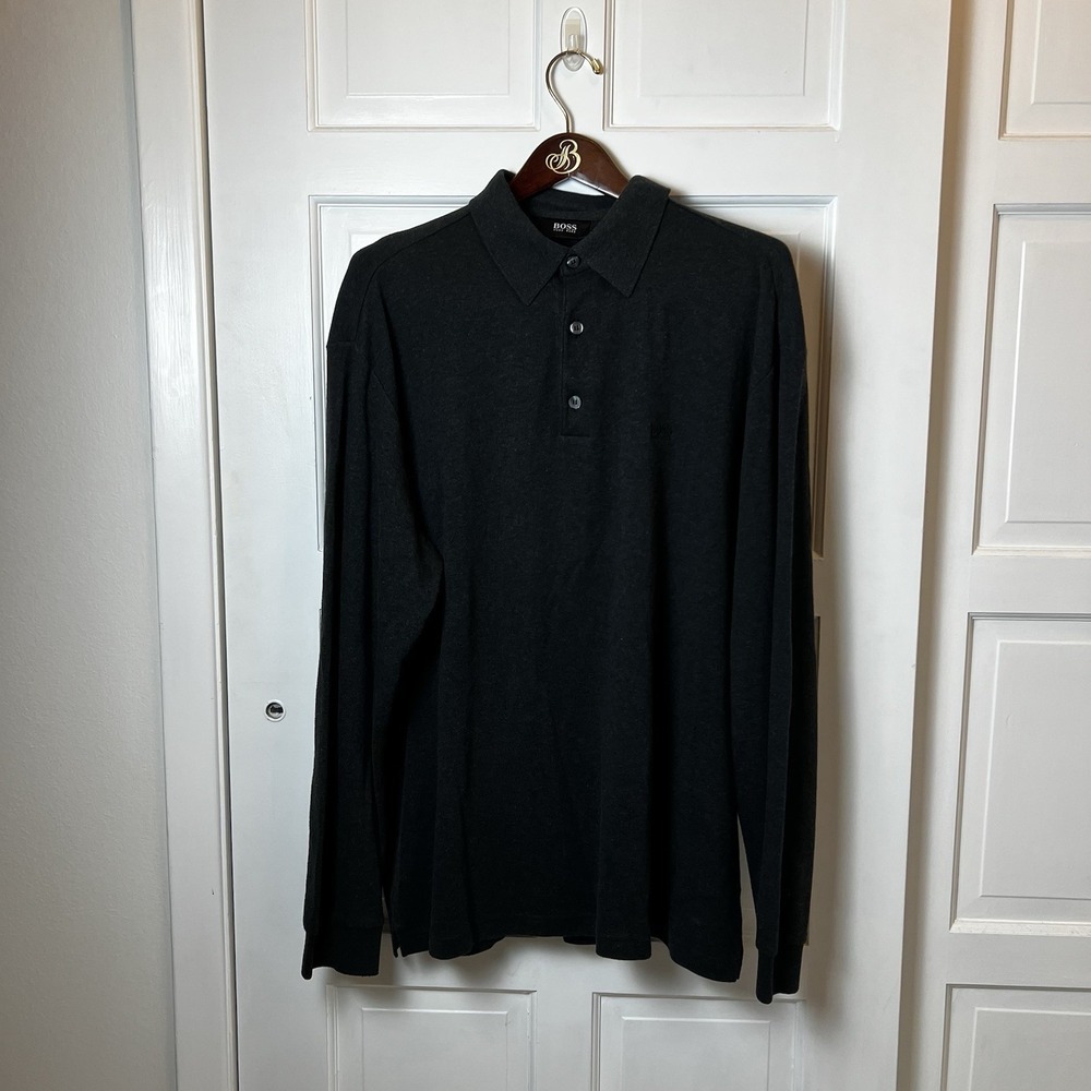 Hugo Boss‎ Charcoal Black Pullover Sweater XXL Cotton